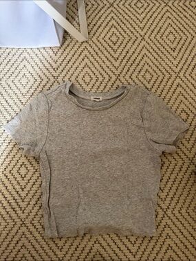 Garage Short Sleeve Ribbed Tee - Gray